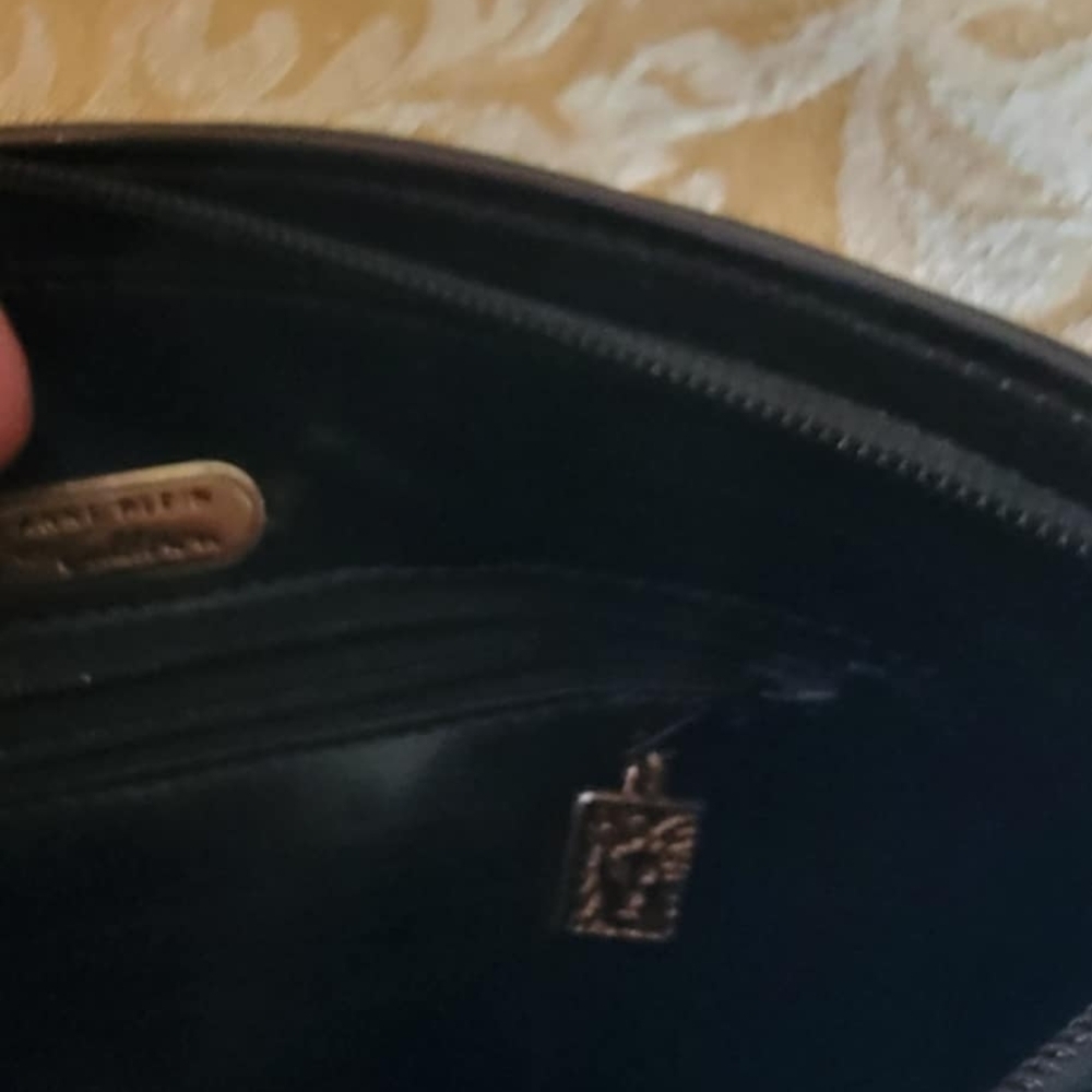 Vintage Anne Klein For Calderon Black Leather Shoulder Bag with Adjustable Strap - Picture 2 of 12